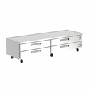 Asber USA ACBR-96: 96-5/8" Wide Chef Base Refrigerated Equipment Stand with Side-Mounted Refrigeration