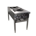 Southbend SPR-2J-FB Stock Pot Range 18" Double Cast Iron Burners Manual Controls Stainless Steel Front Rail Sides Legs 90.000 BTU CSA NSF
