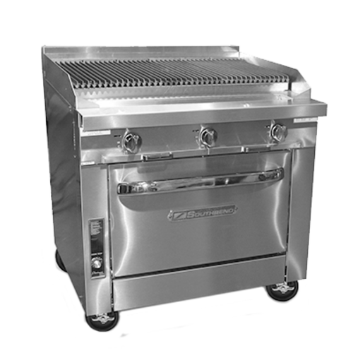 Southbend P36A-CCC Platinum Heavy Duty Range Gas 36" Charbroiler Cast Iron Grates Manual Controls Convection Oven