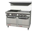 Southbend S48EE-3GR S-Series Restaurant Range Gas 48" with 2 Open Burners 36" Griddle 2 Space Saver Ovens 190000 BTU