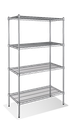Steel Works SW1824C-4 Heavy Duty Wire Shelving Unit 4-Tier 18x24 800 lbs Capacity Chrome NSF