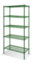 Steel Works SW2472G-5 Heavy Duty Wire Shelving Unit 5-tier 24"x72" 800 lbs Capacity Green Epoxy Coated NSF