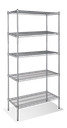 Steel Works SW2130C-5 Heavy Duty Wire Shelving Unit 5-Tier 21"x30" 800 lbs Capacity Chrome NSF
