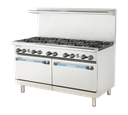 Turbo Air TAR-10 Radiance Restaurant Range Gas 60 Inch 10 Burners 2 Ovens Stainless Steel 390000 BTU