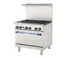 Turbo Air TAR-6 Radiance Restaurant Range Gas 36 Inch 6 Burners Standard Oven Stainless Steel 227000 BTU