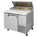 Turbo Air TPR-44SD-N Super Deluxe Pizza Prep Table 44 inch Stainless Steel with Condiment Pans and Cutting Board