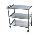 Turbo Air TBUS-1828 Utility Cart 18 x 28 3 Shelves 1 Push Pull Handle 304 Stainless Steel 4 Rubber Casters
