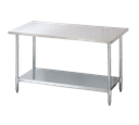 Turbo Air TSW-2436SB Work Table 36W x 24D 18/304 Stainless Steel Flat Top Adjustable Undershelf NSF
