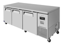 Turbo Air JUF-93D-N J Series Side Mount Undercounter Freezer 93 inch 30 cu ft Stainless Steel 3 Doors LED Lighting