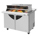 Turbo Air TST-48SD-18-N-DS Super Deluxe Sandwich Salad Mega Top Unit Dual Sided Lids 15 cu ft Stainless Steel