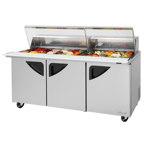 Turbo Air TST-72SD-30-N-CL Super Deluxe Sandwich Salad Mega Top Unit 72 inch Stainless Steel 30 Pan Opening