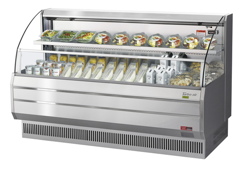 Turbo Air TOM-75LS-N Horizontal Open Display Merchandiser Low Profile 14.8 cu ft Capacity Self Cleaning Condenser