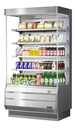 Turbo Air TOM-40S-N Vertical Open Display Merchandiser 14.4 cu ft Capacity Self Cleaning Condenser LED Lighting