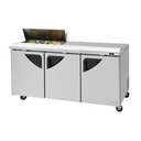 Turbo Air TST-72SD-08S-N-LW Super Deluxe Sandwich Salad Unit 72 inch Stainless Steel 23 cu ft with 8 Pan Opening