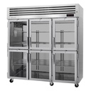 Turbo Air PRO-77-6H-G PRO Series Heated Cabinet Three Section 739 cu ft Self Closing Glass Doors Digital Control