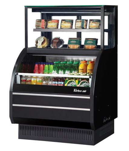 Turbo Air TOM-W-40SB-UF-N Open Display Merchandiser Refrigerated Top Shelf 38-7/8W x 34-1/8D x 56-3/4H