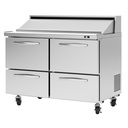 Turbo Air PST-48-D4-N PRO Series Sandwich Salad Unit 12 Pan 4 Drawers Stainless Steel Self Cleaning Condenser