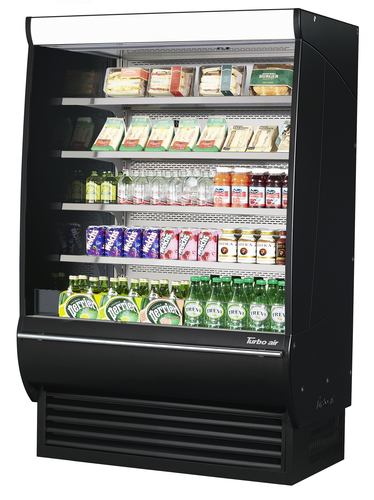 Turbo Air TOM-48DXB-SP Extra Deep Vertical Open Display Merchandiser 23.2 cu.ft Capacity Energy Efficient Design