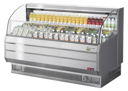 Turbo Air TOM-75SS-N Horizontal Open Display Merchandiser 13.5 cu ft capacity with LED lighting and self-cleaning condenser